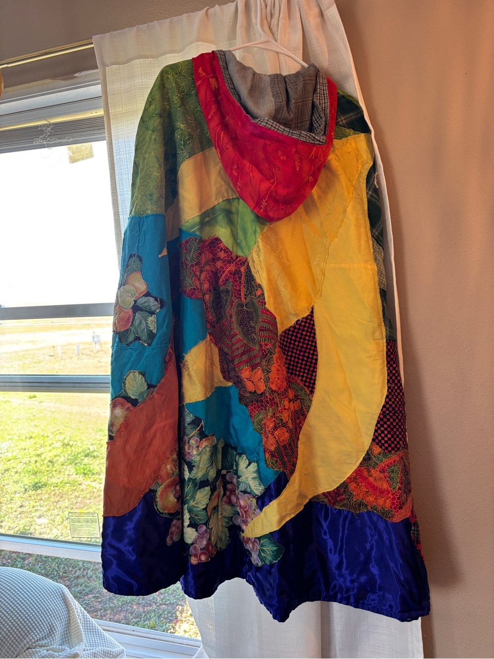 Patchwork Multicolor Maxi Skirt with Hood
